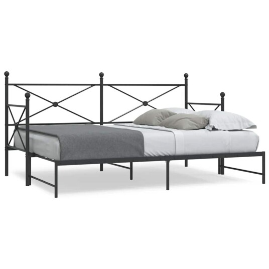 Dagseng med trille uten madrass svart 90x200 cm stål 8721158660497 Dagseng med trille uten madrass svart 90x200 cm stål 8721158660497