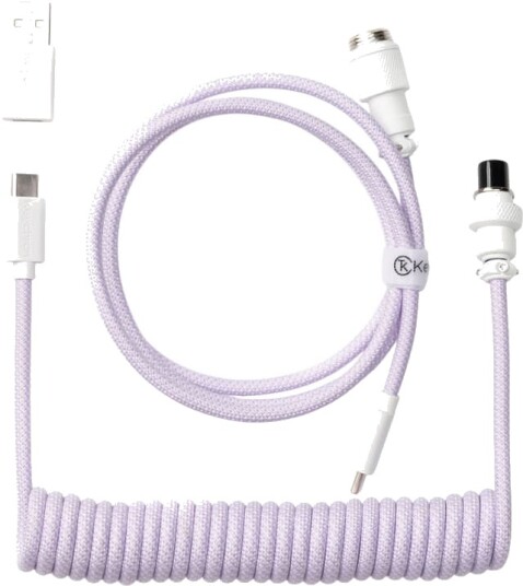 Keychron Custom Coiled Aviator 8K USB kabel lys lilla Keychron Custom Coiled Aviator 8K USB kabel lys lilla