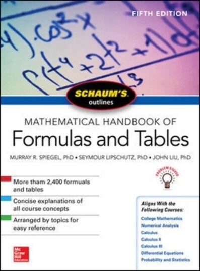 Schaum'S Outline Of Mathematical Handbook Of Formulas And Tables, Fifth Edition Av Seymour Lipschutz, Murray Spiegel, John Liu
