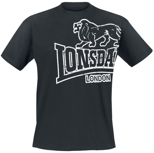 Lonsdale London T-skjorte Langsett M til 5XL Herrer svart