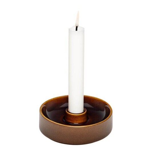 Arabia Kirnu Brun Lysestake 11x3,5 cm i Vitroporcelain Arabia Kirnu Brun Lysestake 11x3,5 cm i Vitroporcelain