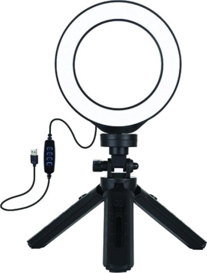 Puluz Ringelampe Led 12 Cm Med Stativ/Tripod Opptil 14,5 Cm Usb