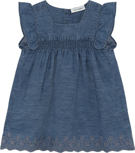 Minymo Dress Ss Chambray Blue 80 Minymo Dress Ss Chambray Blue 80