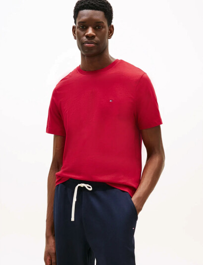 Tommy Hilfiger Ess Seasonal Reg Fit Solid Tee - Red - M