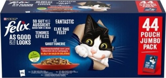 Purina Felix Fantastisk Våtfôr 44 x 3.2 Kg