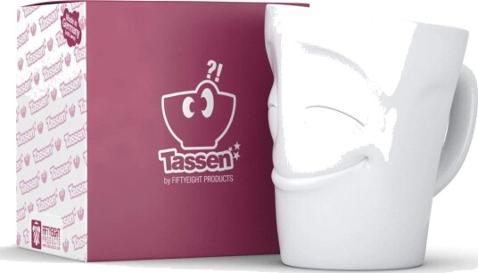 58Products Tassen Krus   350 ml Hvit   Glad Fjes