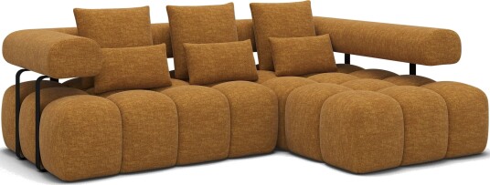 Levvi 3 seters boblete sovesofa med divan høyre Manhattan 45