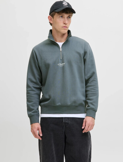 Jack & Jones Jjesoho Sweat Quarter Zip Hn Noos - Blue - XXL