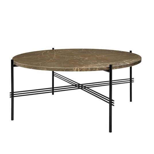 Gubi TS Salongbord 80 cm Svart / Brun Emperadormarmor
