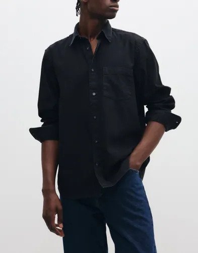 Selected Men Slmregclaus Carlo Denim Ls Shirt No Jeansskjorter Svart