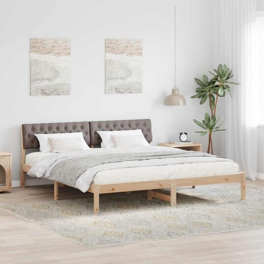 Sengestamme Brun og taupe 180 x 200 cm Heltre furu