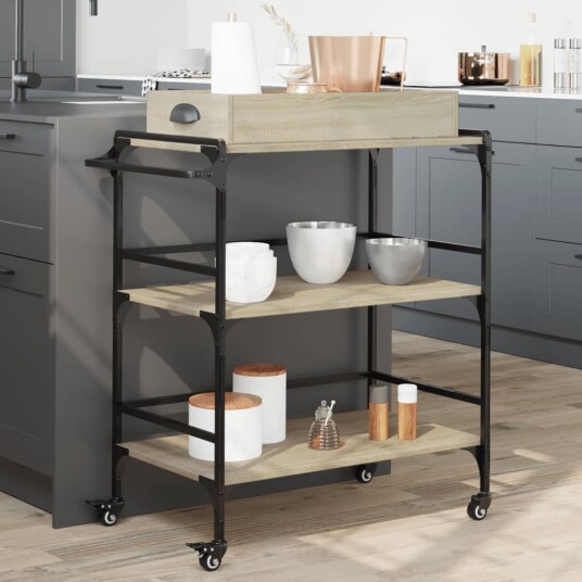 Kjøkkentralle sonoma eik 81,5x41x92,5 cm konstruert tre 842342 Kjøkkentralle sonoma eik 81,5x41x92,5 cm konstruert tre 842342