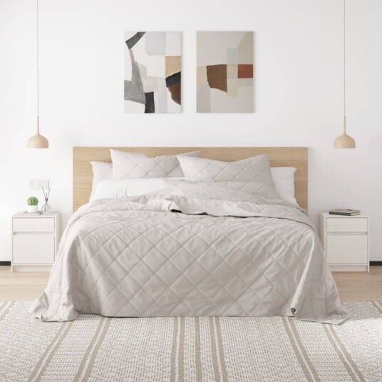 vidaXL Nattbord 40x31x50 cm heltre furu hvit