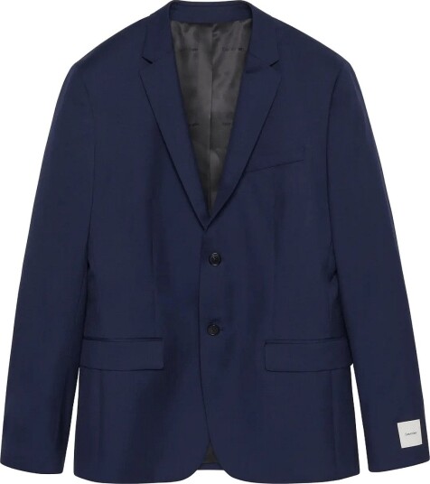 Calvin Klein Ls Birds Eye Slim Blazer Navy 50