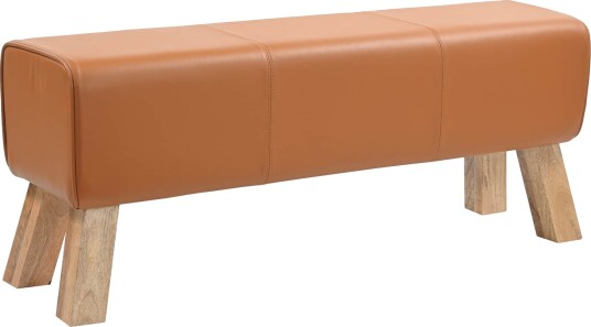 vidaXL benk 110 x 30 x 45 cm Ekte Lær Brun