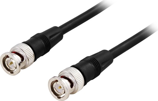 DELTACO BNC Koaksialkabel Male-Male 1m RG59 75 Ohm Svart