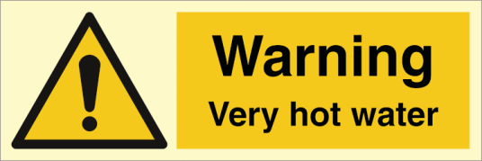 Jo Safety Warning Very hot water Etterlysende Vinyl HI150 100 x 300 mm Jo Safety Warning Very hot water Etterlysende Vinyl HI150 100 x 300 mm