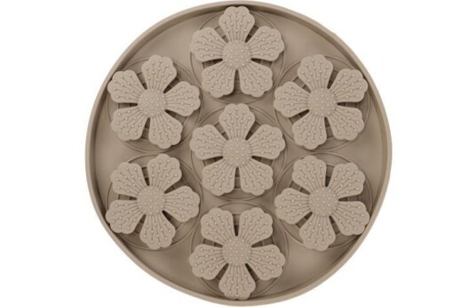 Slikkematte Med Blomster Taupe