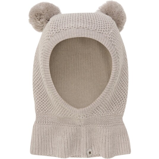 Huttelihut Camel Melange Elefantlue Windstop Pompoms 2-4 år/52