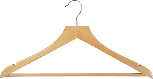 PULSIVA Hotell kleshenger Cimbrio; 44.5x23 cm LxH; Natur; 24 Stykk / Forpakning PULSIVA Hotell kleshenger Cimbrio; 44.5x23 cm LxH; Natur; 24 Stykk / Forpakning