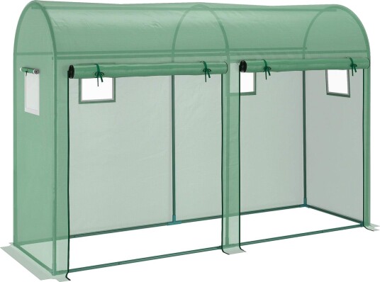 Folie drivhus tomat drivhus drivhus 300 x 100 x 200 cm med 4 vinduer og 2 dører laget av PE plast og stål ideell for hage Folie drivhus tomat drivhus drivhus 300 x 100 x 200 cm med 4 vinduer og 2 dører laget av PE plast og stål ideell for hage