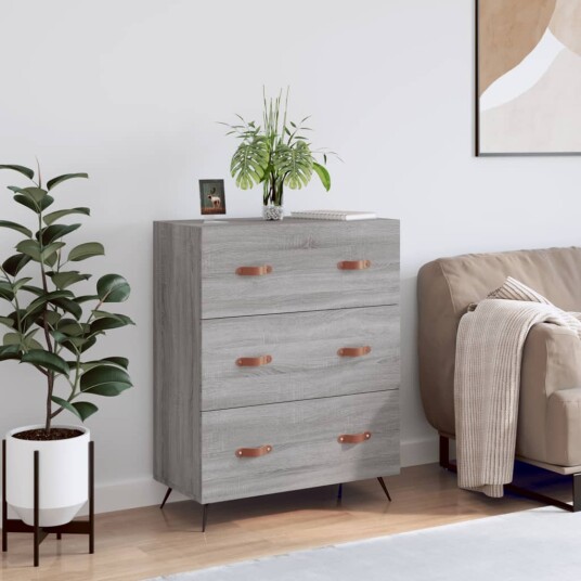 Kommode grå sonoma 69,5x34x90 cm konstruert tre Kommode grå sonoma 69,5x34x90 cm konstruert tre