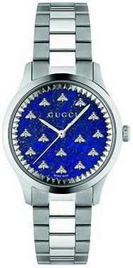 Gucci Dameklokke YA1265043 G Timeless Blå/Stål Ø32 mm Gucci Dameklokke YA1265043 G Timeless Blå/Stål Ø32 mm