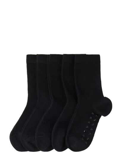 Lindex Sock 5 P Sb Solid Antislip Black 22/24
