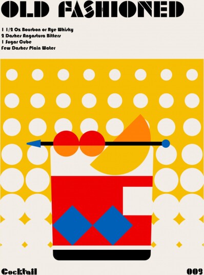 Old Fashioned Cocktail Recipe Plakat / 70x100