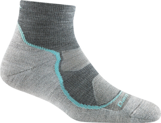 Darn Tough Women's Light Hiker 1/4 Lightweight Hiking Sock Slate S (35-37.5), Slate