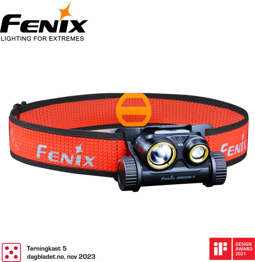 Fenix HM65R-T hodelykt for løping 1500lm Kraftig og lett lykt m/ to lyskilder