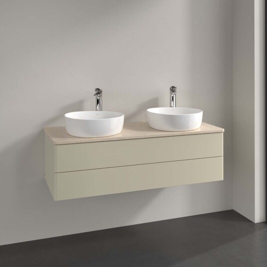 Villeroy & Boch Antao Servantskap med 2 skuffer 120x50x36 cm u/lys Grå Matt/Crème