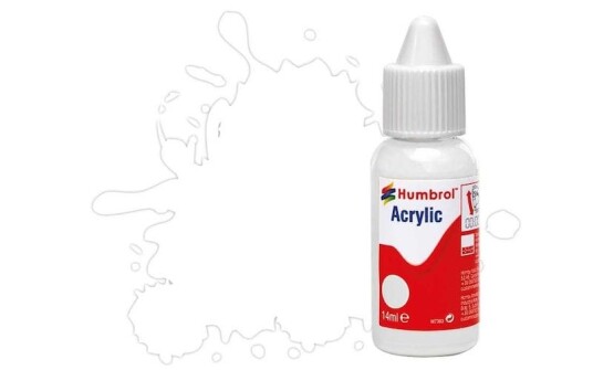 Humbrol Akryl No 130 White Satin 14ml Dropper Bottle
