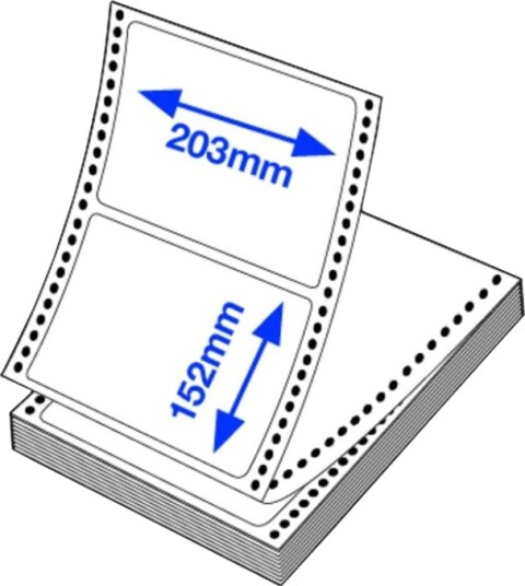 Epson Premium   Polypropylen Pp   Matt   Permanent Akryl Adhesiv   203 X 152 Mm 1000 EtikettEr 1 Ark X 1000 BokStøpekuttet Siksakfalsete Etiketter Med Hull