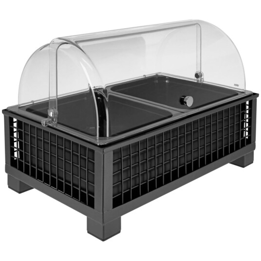 VEGA Buffetsystem komplett Portland 10 cm melamin svart 2 x GN 1/2; Størrelse GN 1/1, 55.4x35.2x29.9 cm (LxBxH); Antrasitt/Transparent/Hvit; Rektangulær