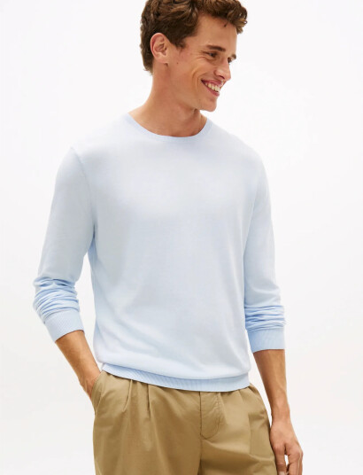Tommy Hilfiger Dc Cotton/Lyocell Cneck   Blue   XXL