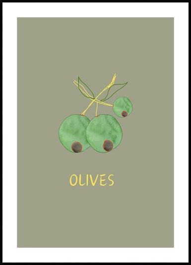 Olives in Green Plakat Plakat / 70x100cm Olives in Green Plakat Plakat / 70x100cm