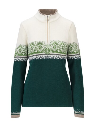 Dale Of Norway Women's Moritz Sweater Pinegreen Offwhite Springgreen M