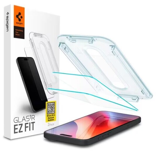 Spigen EZ Fit herdet skjermbeskytter for iPhone 16 Pro Max - 2-pk