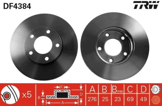 Bremseskive TRW DF4384