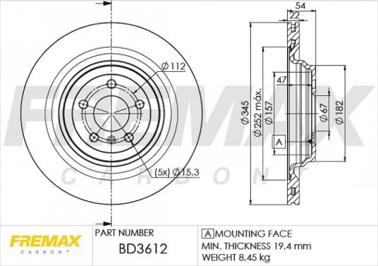 Bremseskive FREMAX BD-3612