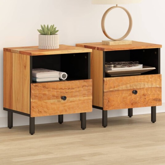  Nattbord 2 stk 40x33x46 cm heltre akasie 8720845422806