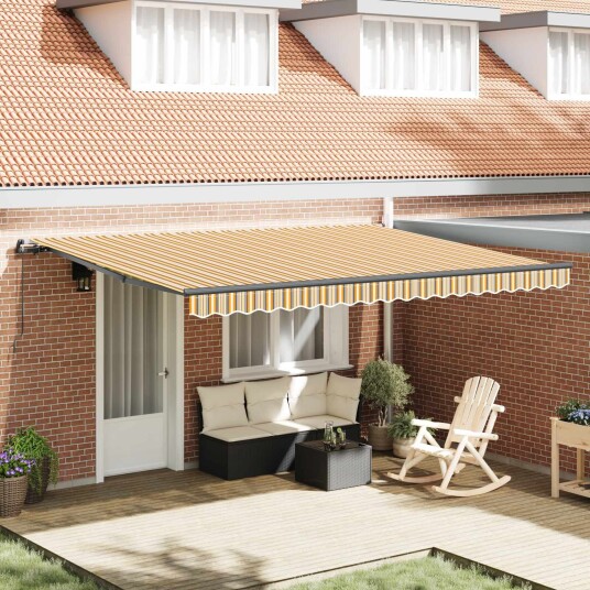 Uttrekkbar markise Flerfarget 450 × 350 cm