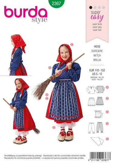 Burda 2367 - Heks EUR: 110-152, US: 5-12