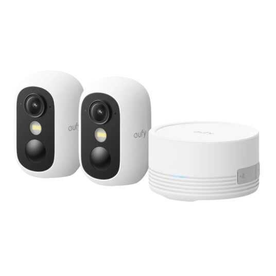 Eufy eufyCam C35 Overvåkingssett med 2 Trådløse Kameraer og Minibasestasjon