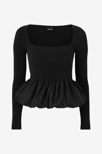 Gina Tricot Topp Peplum Top Svart