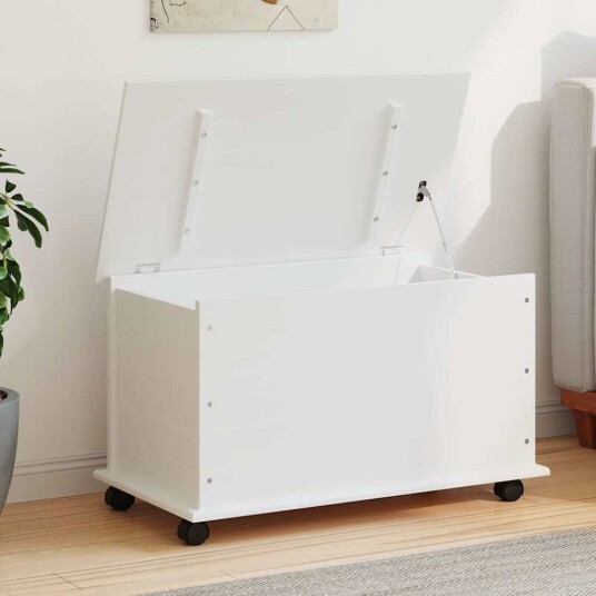 vidaXL Oppbevaringskiste med hjul ALTA hvit 73x39,5x44 cm heltre furu vidaXL Oppbevaringskiste med hjul ALTA hvit 73x39,5x44 cm heltre furu