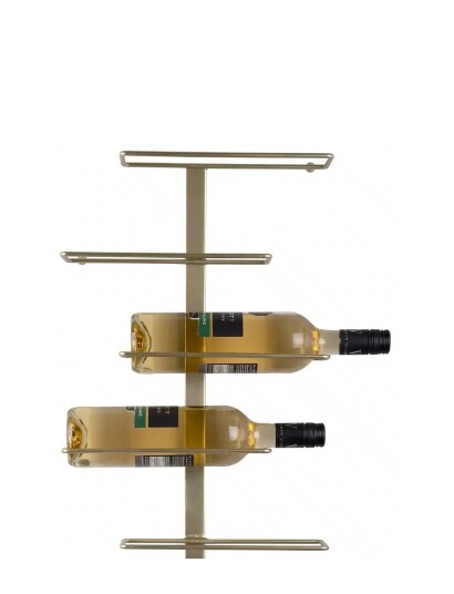 present time Wine Rack Float Metal Painted Gold   Gold   H 80.5CM