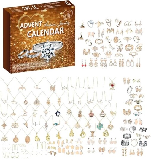 Adventskalender 2025 Barn Jenter Adventskalender Smykker Håndverk Jenter Armbånd Halskjede 24 Fyllstoffer Adventskalender Smykker