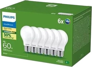 Philips Led Cla 60W A60 E27 2700K Fr Ue 6Ct/4 Ec